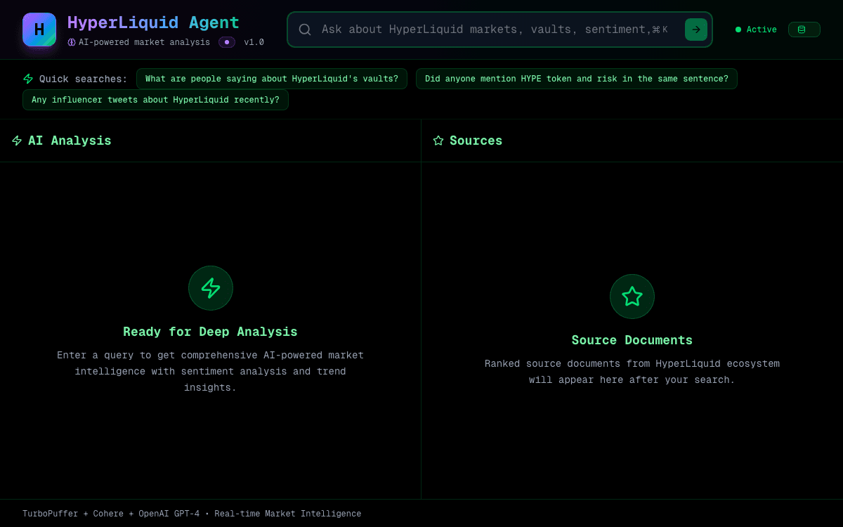 Hyperliquid RAG Agent screenshot